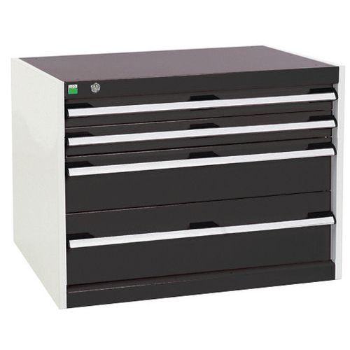 Szafki warsztatowe z szufladami Bott Cubio, 60 x 80 x 52,5-75 cm, 4 szuflady