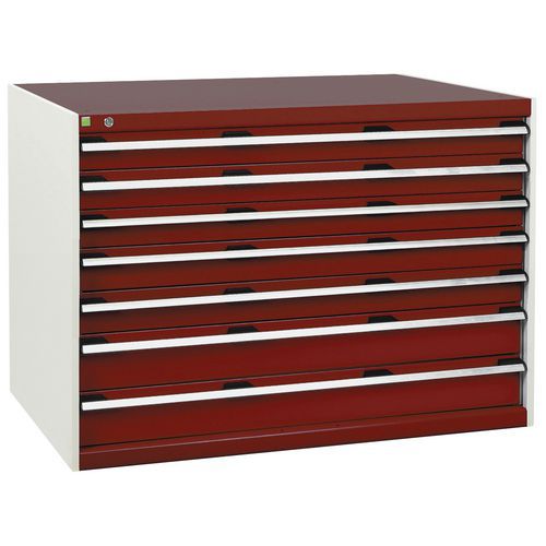 Szuflady warsztatowe Bott Cubio, 90 x 130 x 65-75 cm, 7 szuflad