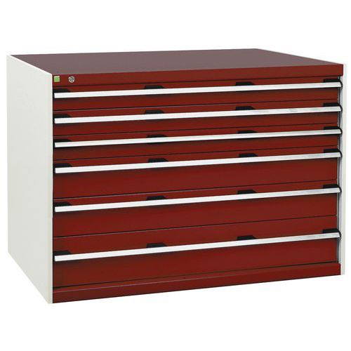 Szuflady warsztatowe Bott Cubio, 90 x 130 x 65-75 cm, 6 szuflad