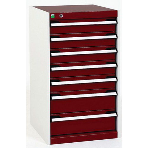Warsztatowe szafki z szufladami Bott Cubio, 90 x 52,5 x 52,5-65 cm, 7 szuflad
