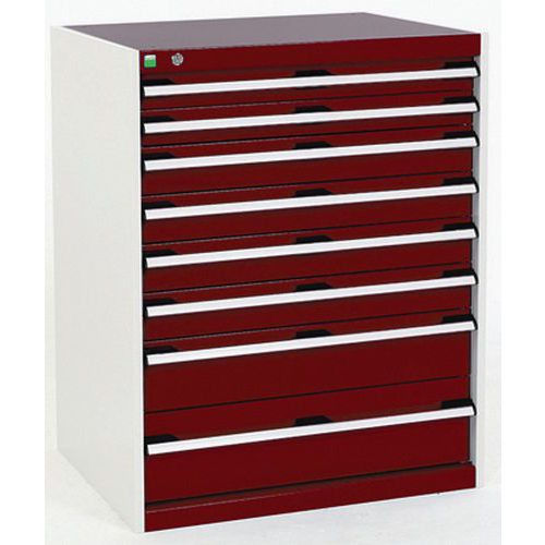 Szafki warsztatowe z szufladami Bott Cubio, 100 x 80 x 52,5-75 cm, 8 szuflad