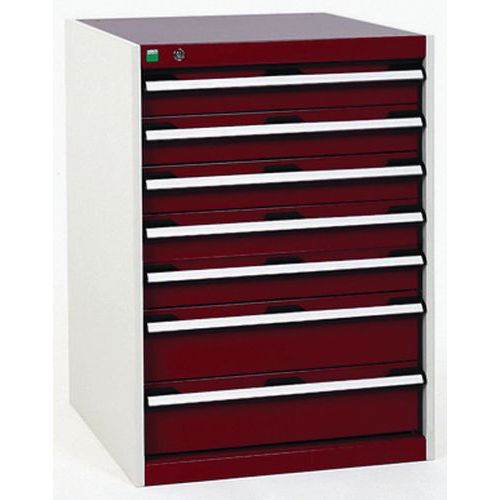 Szafki warsztatowe z szufladami Bott Cubio, 90 x 65 x 52,5-75 cm, 7 szuflad