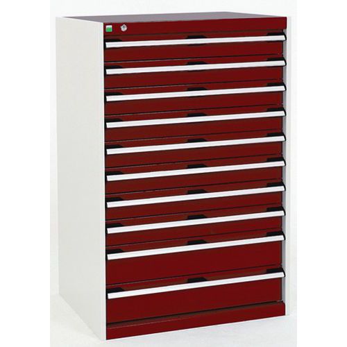 Warsztatowe szafki z szufladami Bott Cubio, 120 x 80 x 52,5-75 cm, 10 szuflad