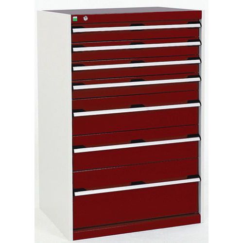 Warsztatowe szafki z szufladami Bott Cubio, 120 x 80 x 52,5-75 cm, 7 szuflad
