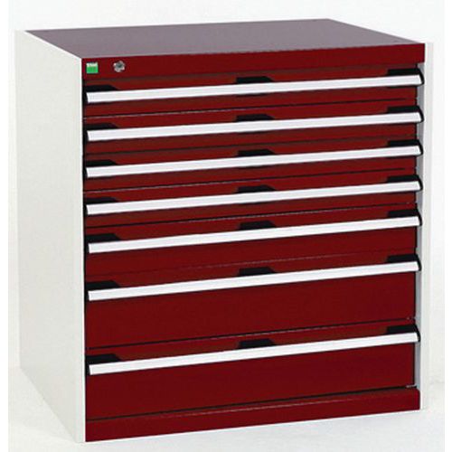 Szafki warsztatowe z szufladami Bott Cubio, 80 x 80 x 52,5-75 cm, 7 szuflad