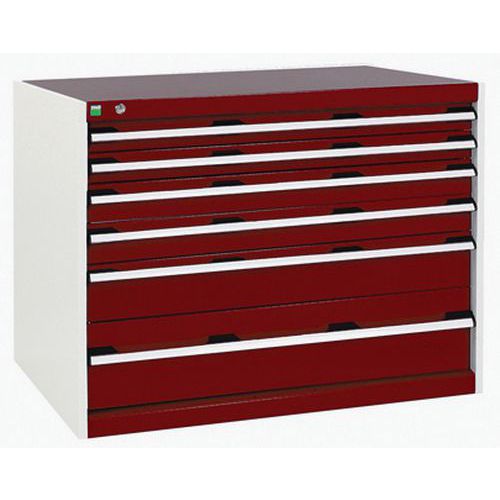 Szafki warsztatowe z szufladami Bott Cubio, 80 x 105 x 65-75 cm, 6 szuflad