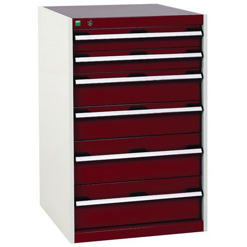 Warsztatowe szafki z szufladami Bott Cubio, 100 x 65 x 52,5-75 cm, 6 szuflad