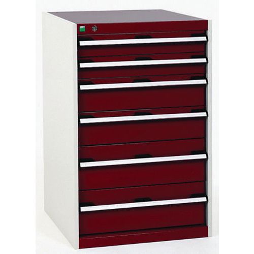 Warsztatowe szafki z szufladami Bott Cubio, 100 x 65 x 52,5-75 cm, 6 szuflad