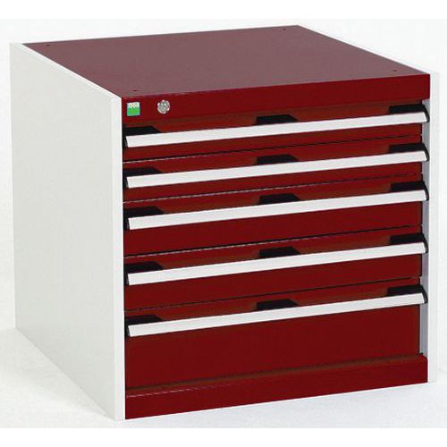 Szafki warsztatowe z szufladami Bott Cubio, 60 x 65 x 52,5-75 cm, 5 szuflad