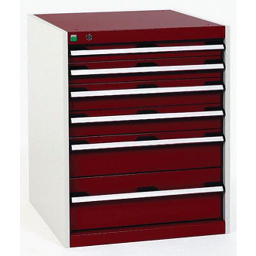 Szafki warsztatowe z szufladami Bott Cubio, 80 x 65 x 52,5-75 cm, 6 szuflad