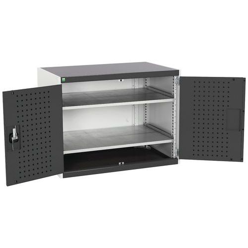 Szafy warsztatowe Bott Cubio, drzwi perforowane, wysokość 80 cm