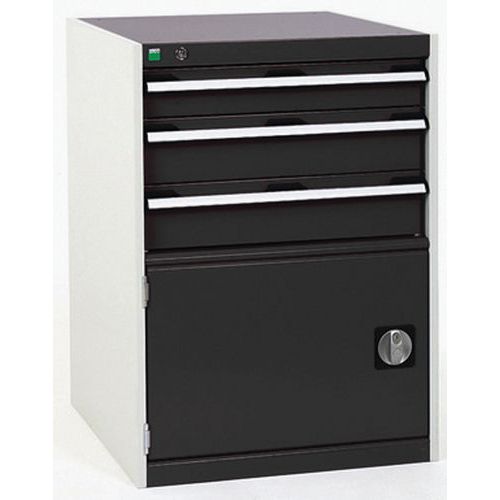 Warsztatowe szafki z szufladami Bott Cubio, 90 x 65 x 52,5-75 cm, 3 szuflady, 1 szafka