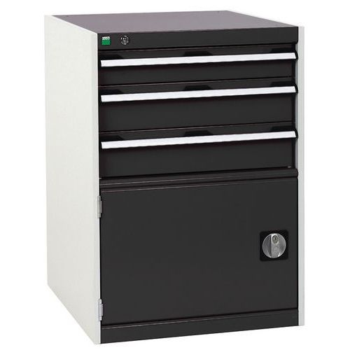 Warsztatowe szafki z szufladami Bott Cubio, 90 x 65 x 52,5-75 cm, 3 szuflady, 1 szafka