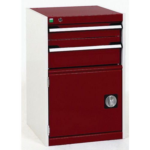 Warsztatowe szafki z szufladami Bott Cubio, 80 x 52,5 x 52,5-65 cm, 2 szuflady, 1 szafka