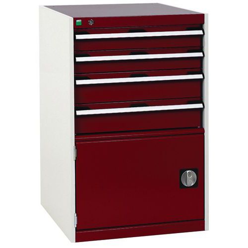 Warsztatowe szafki z szufladami Bott Cubio, 100 x 65 x 52,5-75 cm, 4 szuflady, 1 szafka