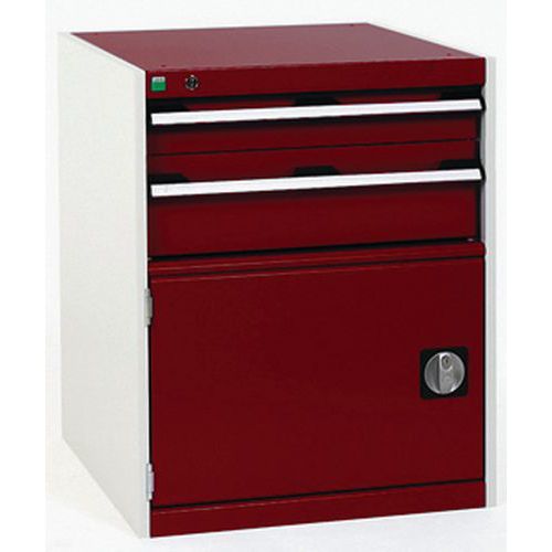 Warsztatowe szafki z szufladami Bott Cubio, 80 x 65 x 52,5-75 cm, 2 szuflady, 1 szafka