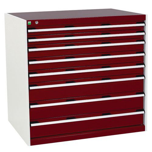 Szafki warsztatowe z szufladami Bott Cubio, 100 x 105 x 65-75 cm, 8 szuflad