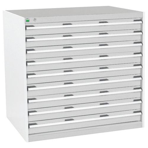 Szafki warsztatowe z szufladami Bott Cubio, 100 x 105 x 65-75 cm, 9 szuflad