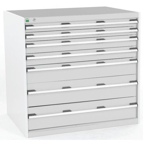 Szafki warsztatowe z szufladami Bott Cubio, 100 x 105 x 65-75 cm, 7 szuflad