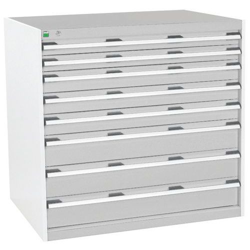 Szafki warsztatowe z szufladami Bott Cubio, 100 x 105 x 65-75 cm, 8 szuflad