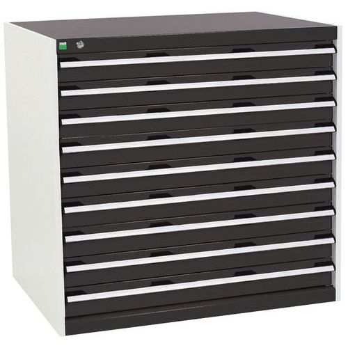 Szafki warsztatowe z szufladami Bott Cubio, 100 x 105 x 65-75 cm, 9 szuflad