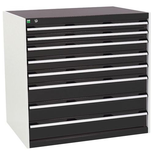 Szafki warsztatowe z szufladami Bott Cubio, 100 x 105 x 65-75 cm, 8 szuflad