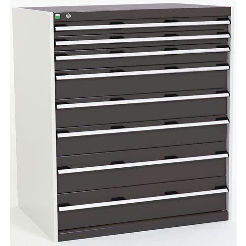 Szafki warsztatowe z szufladami Bott Cubio, 120 x 105 x 65-75 cm, 8 szuflad