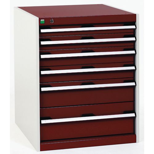 Szafki warsztatowe z szufladami Bott Cubio, 80 x 65 x 52,5-75 cm, 6 szuflad