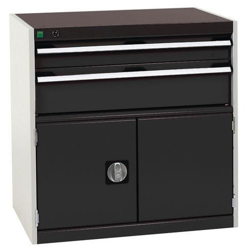 Warsztatowe szafki z szufladami Bott Cubio, 80 x 80 x 52,5-75 cm, 2 szuflady, 1 szafka