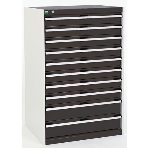Warsztatowe szafki z szufladami Bott Cubio, 120 x 80 x 52,5-75 cm, 10 szuflad