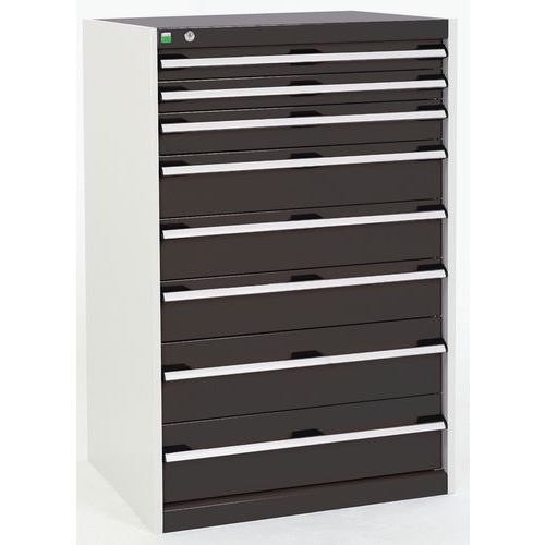 Warsztatowe szafki z szufladami Bott Cubio, 120 x 80 x 52,5-75 cm, 8 szuflad