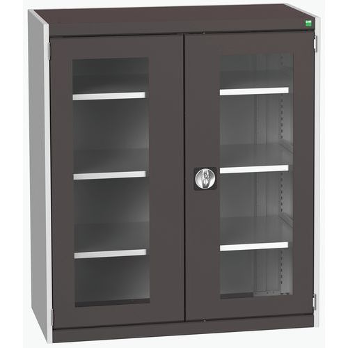 Szafy warsztatowe Bott Cubio z przezroczystymi drzwiami, wysokość 120 cm