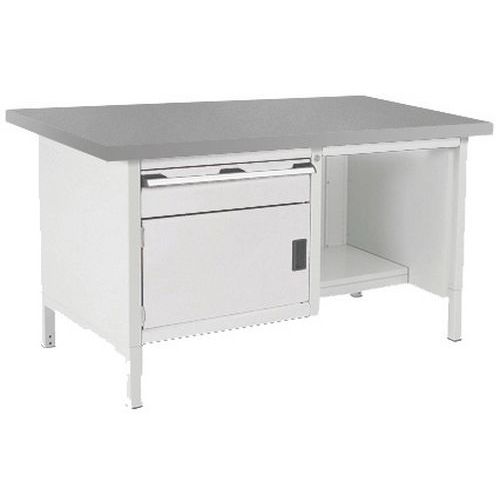 Stół warsztatowy Bott Cubio Storage, 84 x 150 x 75 cm, 1 szafka, 1 szuflada, półki, linoleum/sklejka