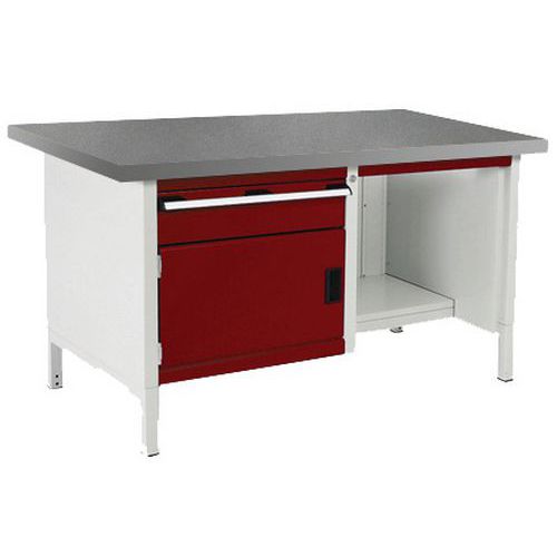Stół warsztatowy Bott Cubio Storage, 84 x 150 x 75 cm, 1 szafka, 1 szuflada, półki, linoleum/sklejka