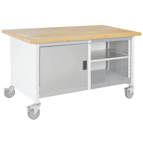 Mobilny stół warsztatowy Bott Cubio Storage, 84 x 150 x 75 cm, szafka, otwarta przestrzeń z półką