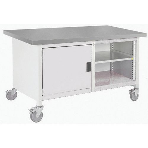 Mobilny stół warsztatowy Bott Cubio Storage, 84 x 150 x 75 cm, szafka, otwarta przestrzeń z półką