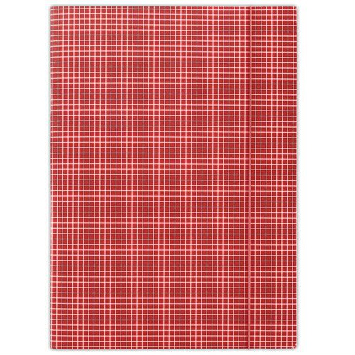 Teczka z gumką DONAU, karton, A4, 400gsm, 3-skrz. w kratę