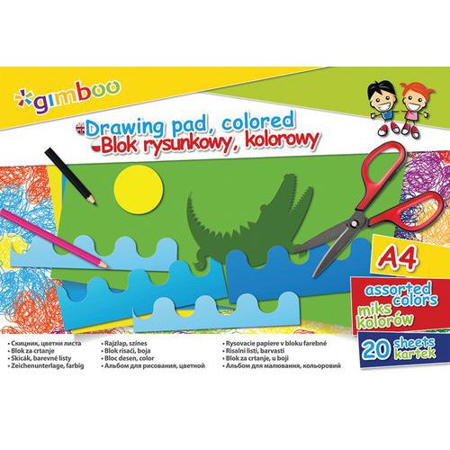 Blok rysunkowy GIMBOO, A4, 20 kart., 70gsm Blok rysunkowy GIMBOO, A4, 20 kart., 70gsm