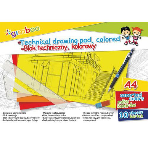 Blok techniczny GIMBOO, A4, 10 kart., 150gsm Blok techniczny GIMBOO, A4, 10 kart., 150gsm