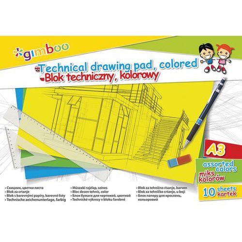 Blok techniczny GIMBOO, A3, 10 kart., 150gsm Blok techniczny GIMBOO, A3, 10 kart., 150gsm