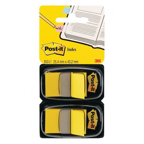 Zakładki indeksujące POST-IT® (680-Y2EU), 25x43mm, 2x50 kart., żółte