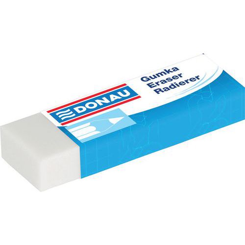 Gumka uniwersalna DONAU, 62x21x11mm, biała Gumka uniwersalna DONAU, 62x21x11mm, biała