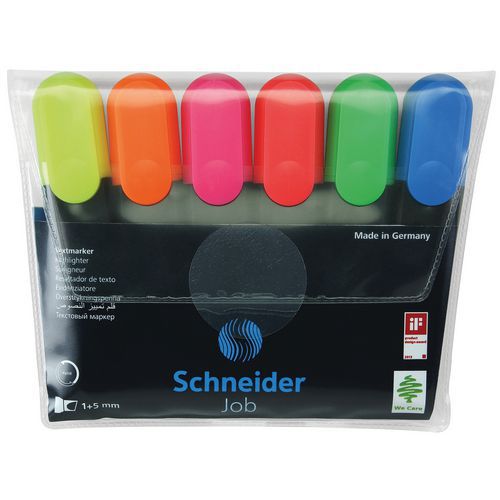Zestaw zakreślaczy SCHNEIDER Job, 1-5 mm, 6 szt., miks kolorów