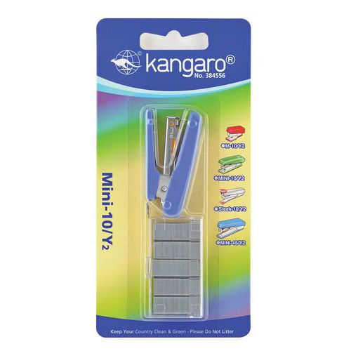 Zszywacz KANGARO Mini-10/Y2+zszywki, zszywa do 10 kartek, blister