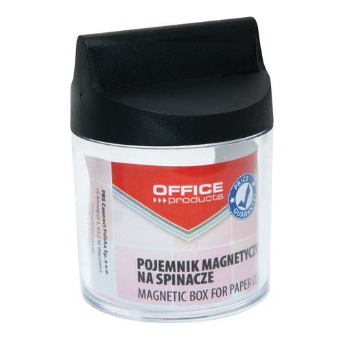 Pojemnik magn. na spinacze OFFICE PRODUCTS, okrągły, bez spinaczy, transparentny Pojemnik magn. na spinacze OFFICE PRODUCTS, okrągły, bez spinaczy, transparentny