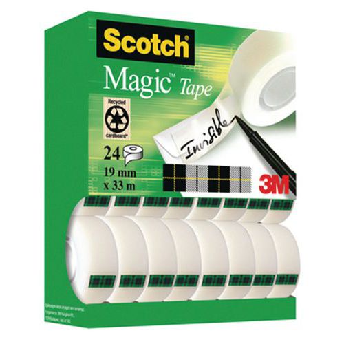 Taśma biurowa SCOTCH® Magic™ (8-1933R24TPR), matowa, 19mm, 33m, 20szt., 4 rolek GRATIS