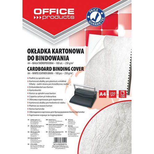 Okładki do bindowania OFFICE PRODUCTS, karton, A4, 250gsm, skóropodobne, 100szt.