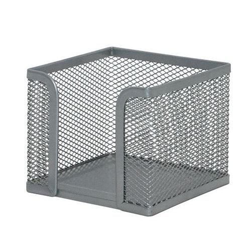 Pojemnik na karteczki Q-CONNECT Office Set, metalowy, srebrny Pojemnik na karteczki Q-CONNECT Office Set, metalowy, srebrny