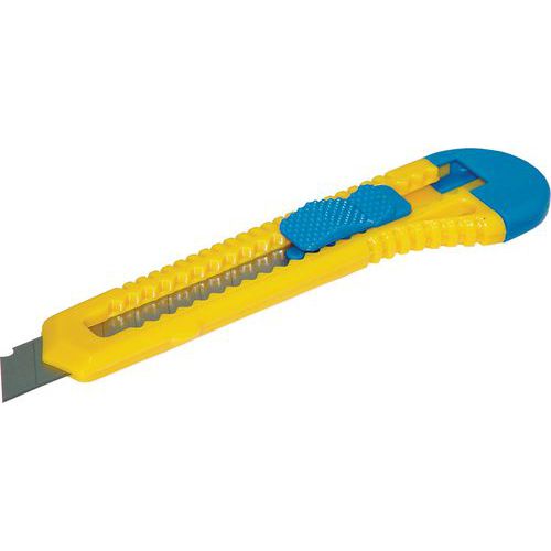 Nóż biurowy DONAU 18mm, plastikowy, z blokadą, niebiesko-żółty