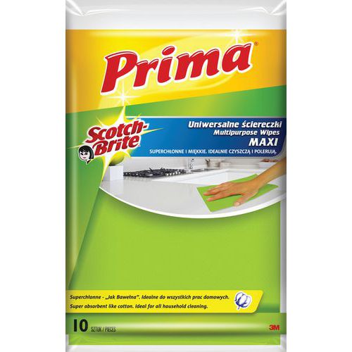Ścierki uniwersalne PRIMA Maxi Jak bawełna, 10szt., żółte